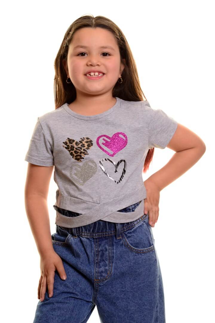 Polera NiÃ±a 4 Corazones - 