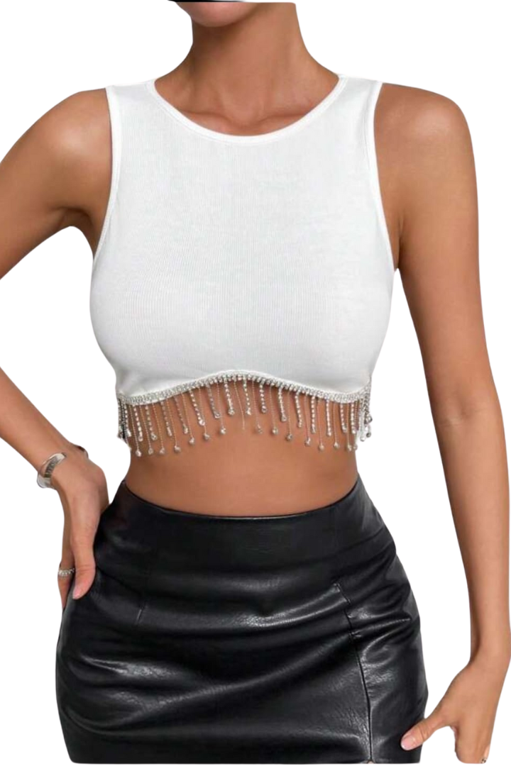 Crop Top Flecos Cristales