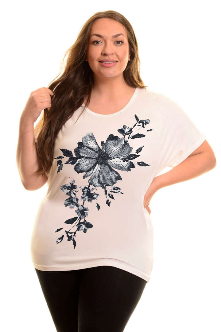 Polera Flor Tachas