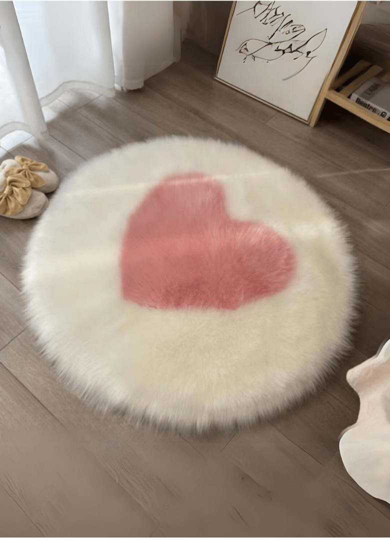 Alfombra Peluda Diseo Corazn