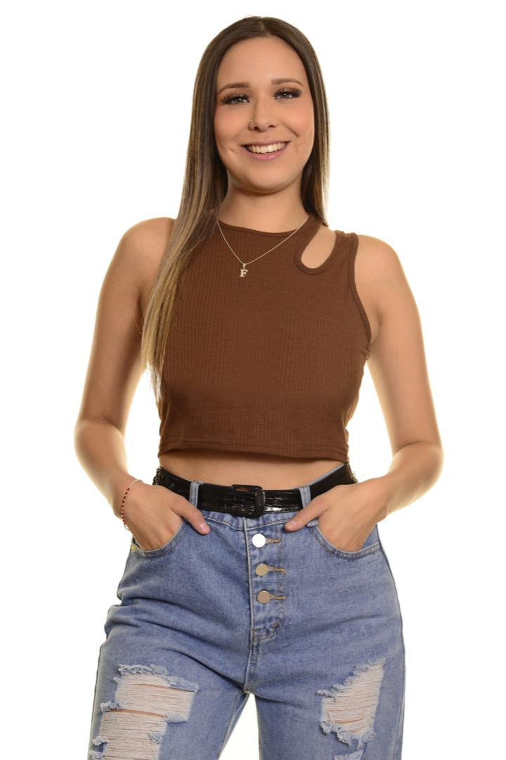 Polera Crop Top Rib