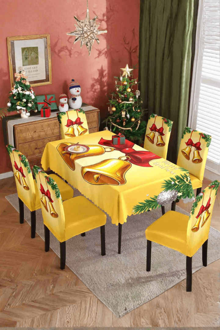 Set Mantel y Fundas sillas navideñas
