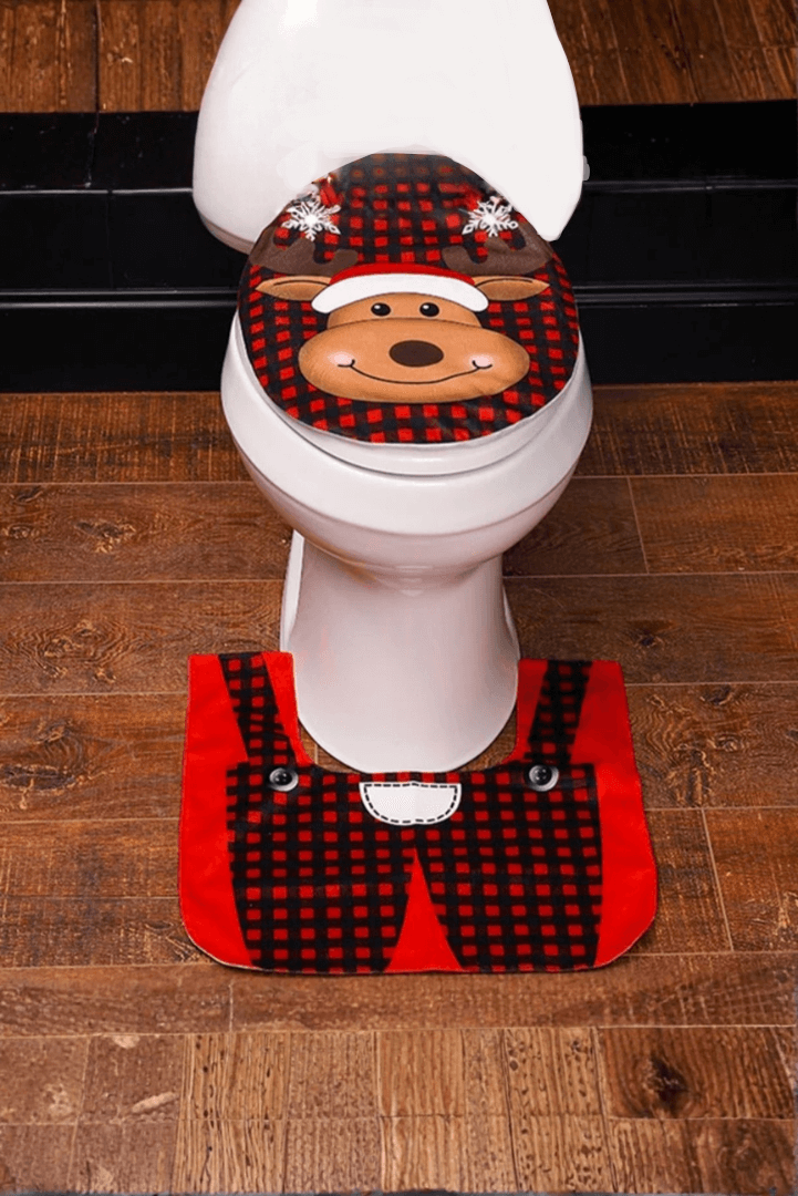 C45 - Set Alfombra y Funda Ba�o Navidad - 