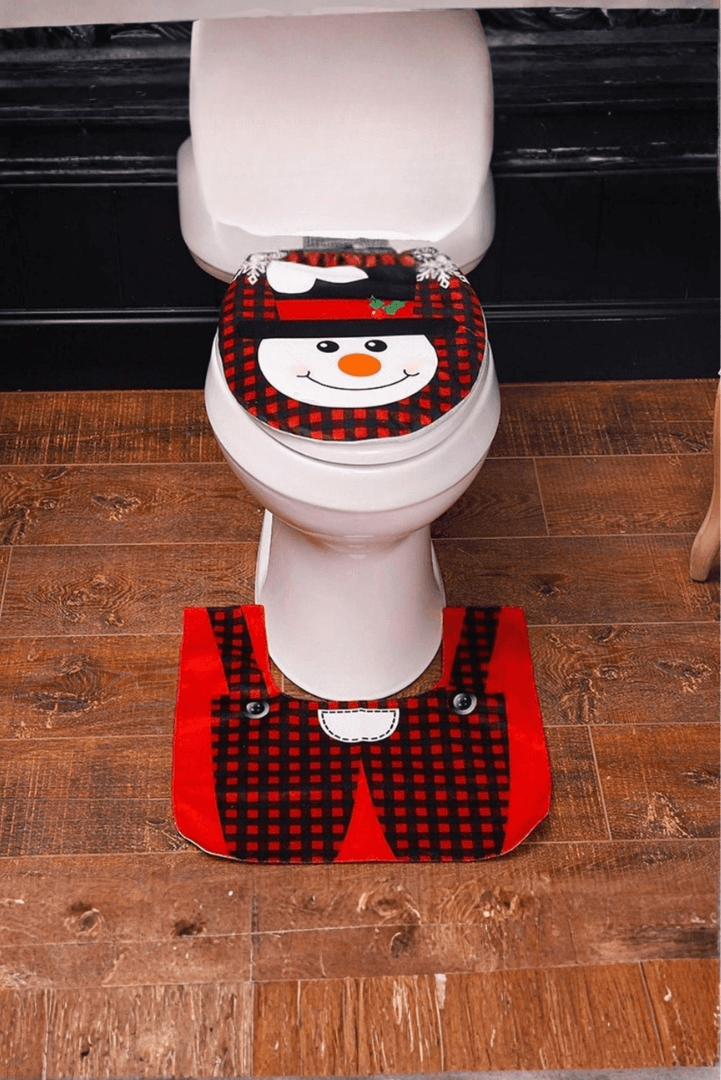 Set Alfombra y Funda Baño Navidad - 