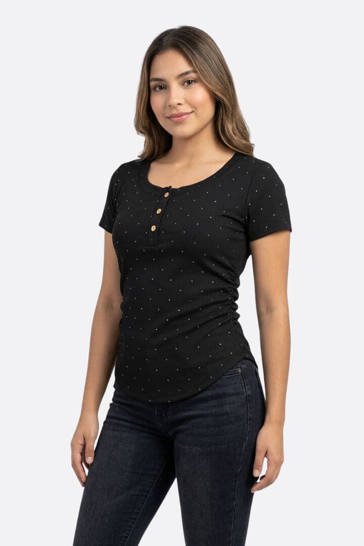 M644 - Polera Botones y Brillo - 