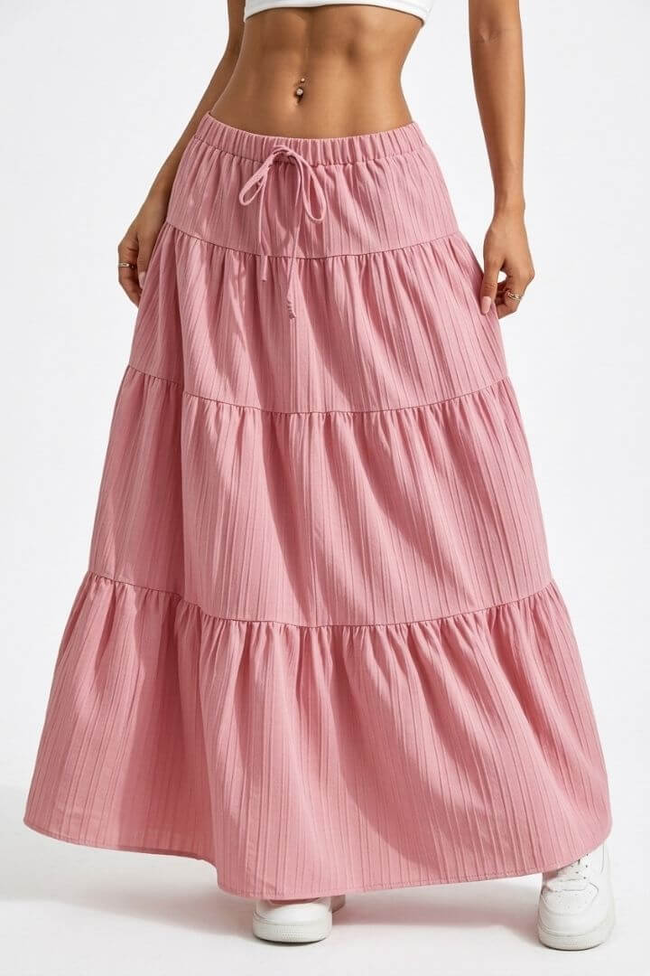 M651 - Falda Maxi Escalonada - 
