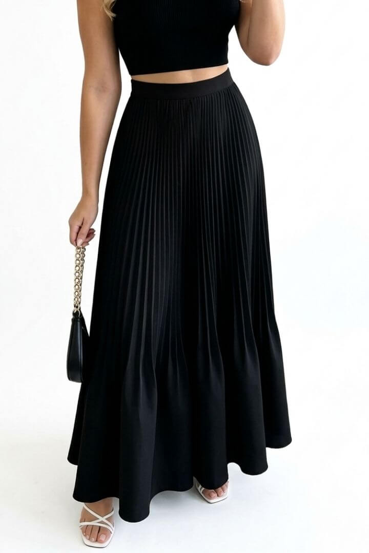 M654 - Falda Maxi Plizada - 